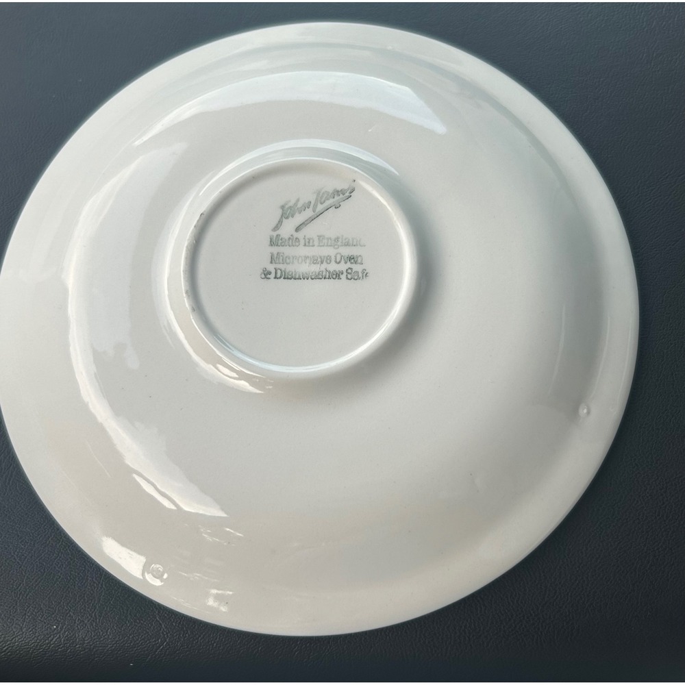John Tams England Cafe Cup and Saucer Set White Black Retro Logo 2 Piece Set - Picture 8 of 10